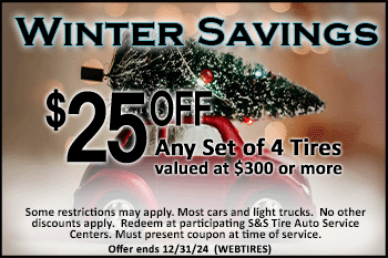 $25 off set of 4 tires coupon